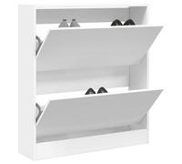 (white, 80 x 21 x 87.5 cm) vidaXL Shoe Cabinet with 4 Flip-Drawers Shoe Storage Shelf Shoe Rack Cupboard