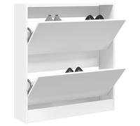 (white, 80 x 21 x 87.5 cm) vidaXL Shoe Cabinet with 4 Flip-Drawers Shoe Storage Shelf Shoe Rack Cupboard