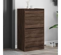 vidaXL Shoe Cabinet with 2 Flip-Drawers Brown Oak 60x42x108 cm