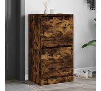 vidaXL Shoe Cabinet with 2 Flip-Drawers Smoked Oak 60x42x108 cm