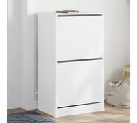 vidaXL Shoe Cabinet with 2 Flip-Drawers White 60x42x108 cm