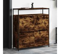 vidaXL Shoe Cabinet with 4 Flip-Drawers Smoked Oak 100x34x112 cm UK