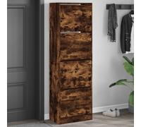 vidaXL Shoe Cabinet with 4 Flip-Drawers Brown Oak 60x34x187.5 cm