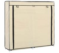 vidaXL Shoe Cabinet with Cover Cream Fabric Footwear Storage Rack Organiser