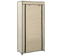 vidaXL Shoe Cabinet with Cover Cream 58x28x106 cm Fabric