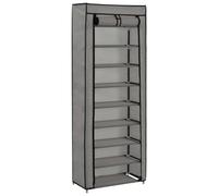 vidaXL Shoe Cabinet with Cover Grey 57x29x162 cm Fabric, Grey