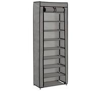 vidaXL Shoe Cabinet with Cover Grey 57x29x162 cm Fabric