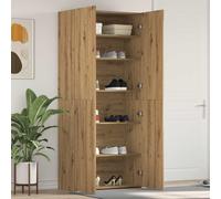 Shoe Cabinet White 2-Door 80x35.5x180cm Engineered Wooden Slimlines Entrance Hub