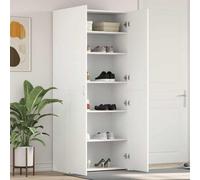 Vidaxl Shoe Cabinet With Door White 80 X 35.5 X 180 Cm Engineered Wood