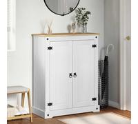 vidaXL Shoe Cabinet with Door White 86 x 38.5 x 108 cm Solid Pine Wood