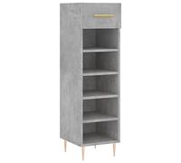 vidaXL Shoe Cabinet with Drawer and Compartment - Stylish Storage Solution with Iron Feet - Concrete Grey Engineered Wood