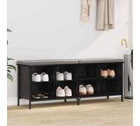 vidaXL Shoe Cabinet with Shelf with Storage Black Oak 131 x 35 x 50 cm