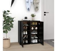 vidaXL Shoe Cabinets 2 pcs Black 32x35x70 cm Engineered Wood