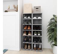 vidaXL Shoe Cabinets 2 pcs Concrete Grey 27.5x27x102 cm, Grey