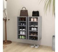 vidaXL Shoe Cabinets 2 pcs Concrete Grey 31.5x35x70 cm Engineered Wood UK HOT