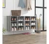 (grey sonoma, 2) vidaXL Shoe Cabinet Hallway Wall Mounted Shoe Storage Rack Shelf Cupboard
