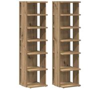 vidaXL Shoe Cabinets 2 pcs Artisan Oak 28x27x102 cm Engineered Wood UK