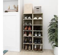 vidaXL Shoe Cabinets 2 pcs Sonoma Oak 27.5x27x102 cm