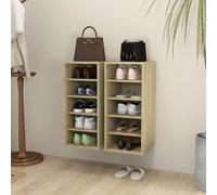 vidaXL Shoe Cabinets 2 pcs Sonoma Oak 31.5x35x70 cm Engineered Wood
