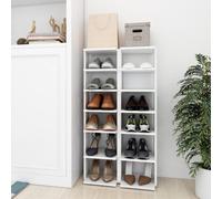 vidaXL 2x Shoe Cabinets White Engineered Wood Household Shoe Storage Shelf