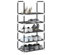 Vidaxl Shoe Rack 5-Tier Black 44X28X94 Cm Non-Woven Fabric