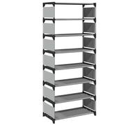 vidaXL Shoe Rack 8-Tier Grey 54x28x124 cm Non-woven Fabric