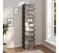 vidaXL Shoe Rack Black 44x32x174 cm PP