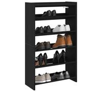 Vidaxl Shoe Rack Black 60X25X100 Cm Engineered Wood