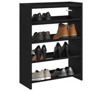 vidaXL Shoe Rack Black 60x25x81 cm Engineered Wood