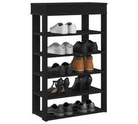 vidaXL Shoe Rack Black 60x30x98 cm Engineered Wood