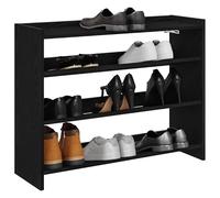 vidaXL Shoe Rack Black 80x25x62 cm Engineered Wood