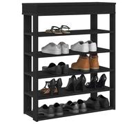 vidaXL Shoe Rack Black 80x30x98 cm Engineered Wood