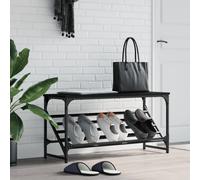 vidaXL Shoe Rack Black 90x30x45 cm Engineered Wood UK GF0
