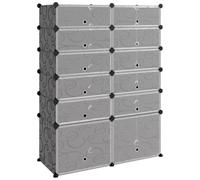 Shoe Rack PP Home Organiser Storage Shelf Black/Transparent Multi Sizes vidaXL
