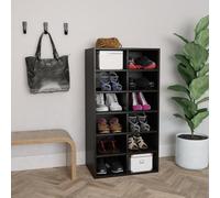 vidaXL Shoe Rack Black 54x34x100.5 cm Engineered Wood