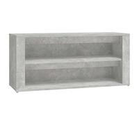 vidaXL Shoe Rack – Modern, Engineered Wood, Concrete Grey, 100x35x45 cm, Bench Top, 2 Compartments