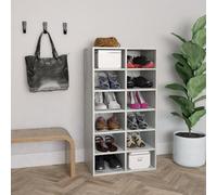 vidaXL Shoe Rack Concrete Grey 54x34x100.5 cm Engineered Wood