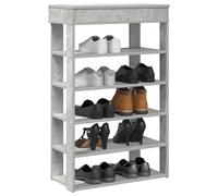 vidaXL Shoe Rack Concrete Grey 60x30x98 cm Engineered Wood