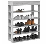 vidaXL Shoe Rack Grey Sonoma 80x30x98 cm Engineered Wood