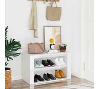 vidaXL Shoe Rack High Gloss White 75x35x45 cm Engineered Wood NEW