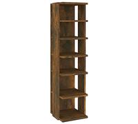 vidaXL Shoe Rack Hallway Living Room Furniture Tall Narrow Shoe Storage Cabinet Organiser Stand Shelf Cupboard Smoked Oak Engineered Wood