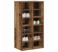 Shoe Cabinet Engineered Wood Old Wood 54x34x100.5cm 12-Shelf Organizer for Hall