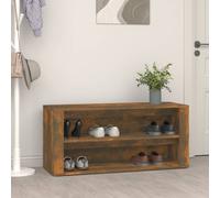 vidaXL Shoe Rack Smoked Oak 100x35x45 cm Engineered Wood
