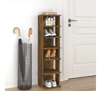 Vidaxl Shoe Rack Smoked Oak 27.5X27X102 Cm Engineered Wood