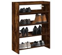 vidaXL Shoe Rack Smoked Oak 60x25x81 cm Engineered Wood