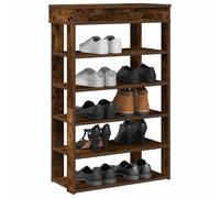 vidaXL Shoe Rack Smoked Oak 60x30x98 cm Engineered Wood