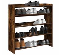 Vidaxl Shoe Rack Smoked Oak 80X25X81 Cm Engineered Wood
