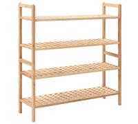 vidaXL Shoe Rack Solid Walnut Wood 69x26x81 cm UK