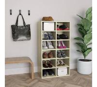 vidaXL Shoe Rack Sonoma Oak 54x34x100.5 cm Engineered Wood, Brown