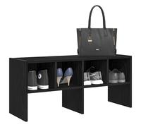 vidaXL Shoe Rack Stackable Black Oak 89.5x30x40 cm
